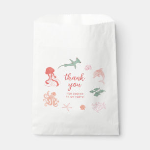 Ocean Animal Pink Birthday Party Geschenktütchen