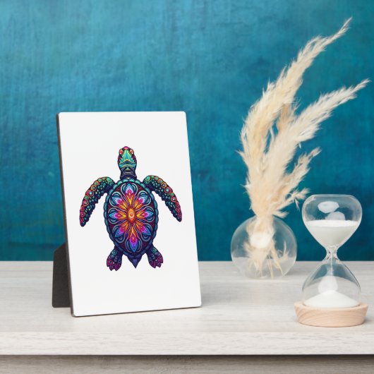 Ocean Animal Tie Dye Tribal Sea Animal Maori Turtl Fotoplatte (Seite)