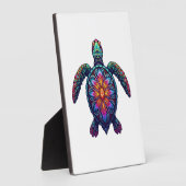 Ocean Animal Tie Dye Tribal Sea Animal Maori Turtl Fotoplatte (Seite)