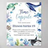 Ocean Animal Turtle Birthday Time Kapsel Poster (Vorne)