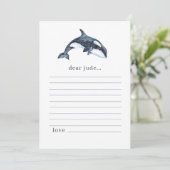 Ocean Animals 1st Birthday Time Kapselnotiz Karte (Stehend Vorderseite)