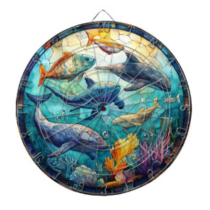 Ocean Animals Art Dartboard Dartscheibe
