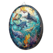 Ocean Animals Art Dartboard Dartscheibe (Vorderseite rechts)