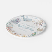 Ocean Animals Birthday Pappteller (Schrägansicht)