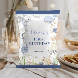 Ocean Animals Boy Birthday Chip Bag Wrapper Flyer