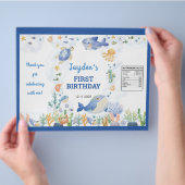Ocean Animals Boy Birthday Chip Bag Wrapper Flyer (Hand)