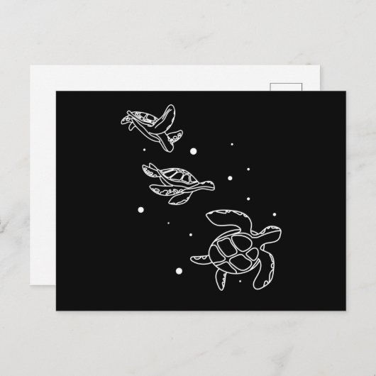 Ocean Animals Cute Swimming Turtles Postkarte (Vorne/Hinten)