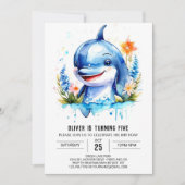 Ocean Animals Fantasy Dolphin Geburtstag Einladung (Vorderseite)