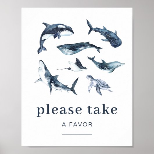 Ocean Animals Geburtstag Gefälligkeitszeichen Poster (Vorne)