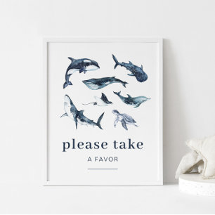 Ocean Animals Geburtstag Gefälligkeitszeichen Poster
