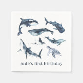 Ocean Animals Paper Teller Serviette (Vorderseite)