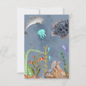 Ocean Animals Whale Geburtstagsparty Danke Karte (Rückseite)