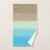 Ocean Aqua Blue Jade Beige Brown Creme Badhandtuch Set (Handtuch)