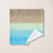 Ocean Aqua Blue Jade Beige Brown Creme Badhandtuch Set (Waschlappen)