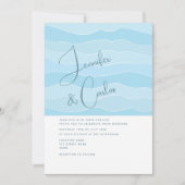 Ocean Aqua Blue Wedding Einladung (Vorderseite)