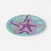 Ocean Aqua Glitzer Lila Star Fish Paper Teller (Schrägansicht)