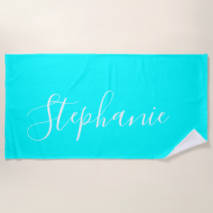 Ocean Aqua Monogram Yoga Matttuch Strandtuch