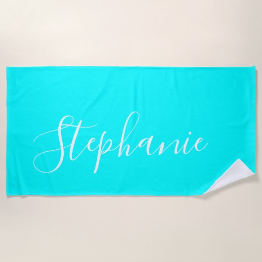 Ocean Aqua Monogram Yoga Matttuch Strandtuch (Vorderseite)
