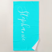 Ocean Aqua Monogram Yoga Matttuch Strandtuch (Vorderseite)
