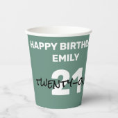 Ocean Aquamarin Happy Birthday Paper Cups Pappbecher (Vorderseite)