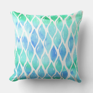Ocean Aquarell Tropfen Muster Throw Kissen