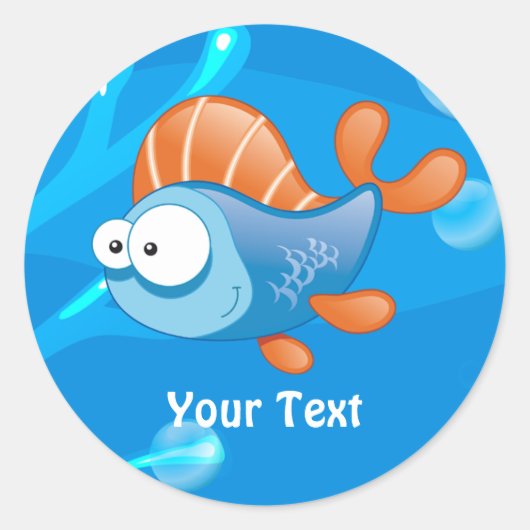 Ocean Aquatic Funny Funny Fish Custom Aufkleber (Vorderseite)