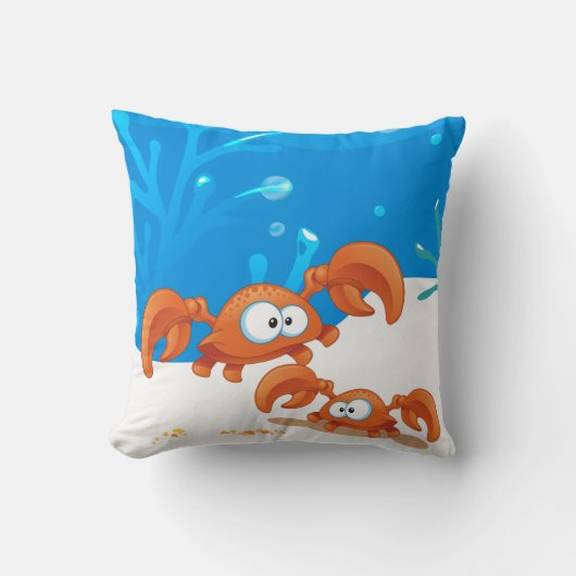 Ocean Aquatic Niedlich Crab Kissen (Vorderseite)