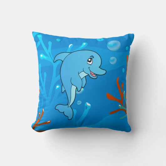Ocean Aquatic Niedlich Delphin Pillow Kissen (Vorderseite)