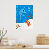 Ocean Aquatic Niedlich Delphin Starfish Poster (Küche)