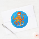 Ocean Aquatic Niedlich Octopus Custom Aufkleber (Umschlag)