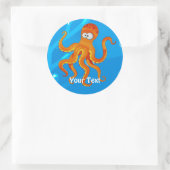 Ocean Aquatic Niedlich Octopus Custom Aufkleber (Tasche)