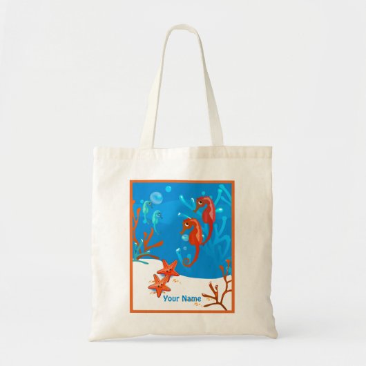 Ocean Aquatic Niedlich Seepferd Custom Tasche (Vorne)