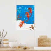 Ocean Aquatic Niedlich Seepferd Starfish Poster (Küche)