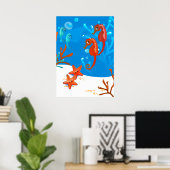 Ocean Aquatic Niedlich Seepferd Starfish Poster (Heimbüro)