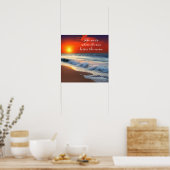 Ocean Art and Quote | Sonnenuntergang am Sandstran Poster (Küche)