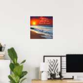 Ocean Art and Quote | Sonnenuntergang am Sandstran Poster (Heimbüro)