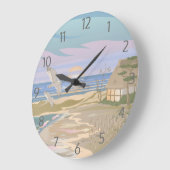 Ocean Art Beach Große Wanduhr (Winkel)
