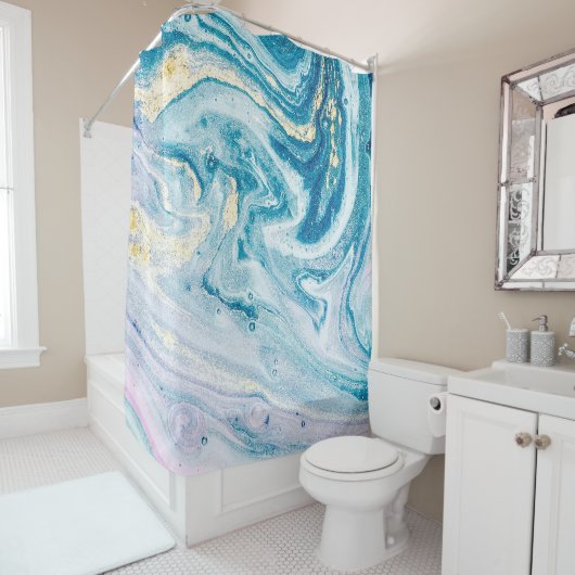 Ocean Art: Marble Agate Wirbel. Duschvorhang (Beispiel)