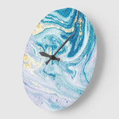 Ocean Art: Marble Agate Wirbel. Große Wanduhr (Winkel)
