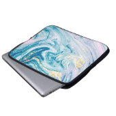 Ocean Art: Marble Agate Wirbel. Laptopschutzhülle (Vorne Knopf)