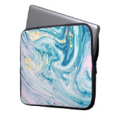 Ocean Art: Marble Agate Wirbel. Laptopschutzhülle (Vorderseite Links)