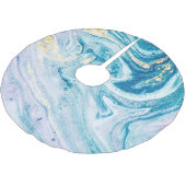 Ocean Art: Marble Agate Wirbel. Polyester Weihnachtsbaumdecke (Schrägansicht)