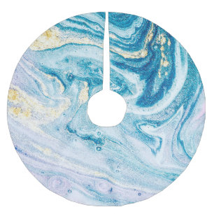 Ocean Art: Marble Agate Wirbel. Polyester Weihnachtsbaumdecke