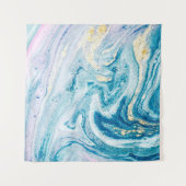 Ocean Art: Marble Agate Wirbel. Wandteppich (Vorderseite (Horizontal))