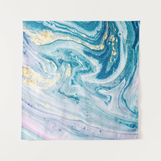 Ocean Art: Marble Agate Wirbel. Wandteppich (Vorderseite)