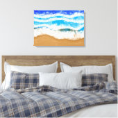 Ocean Art, White Foamy Waves am Sandy Beach Leinwanddruck (Insitu (Schlafzimmer))