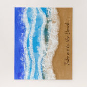 Ocean Art, White Foamy Waves am Sandy Beach Puzzle (Vertikal)