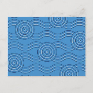 Ocean Australian Dreamtime River Pattern Postcard Postkarte
