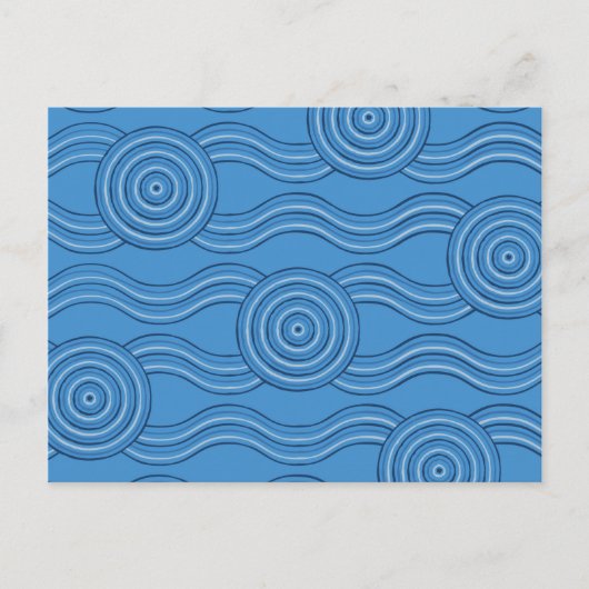 Ocean Australian Dreamtime River Pattern Postcard Postkarte (Vorderseite)