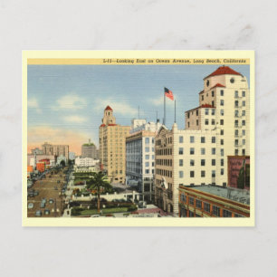 Ocean Ave., Long Beach, Kalifornien Vintage Postkarte